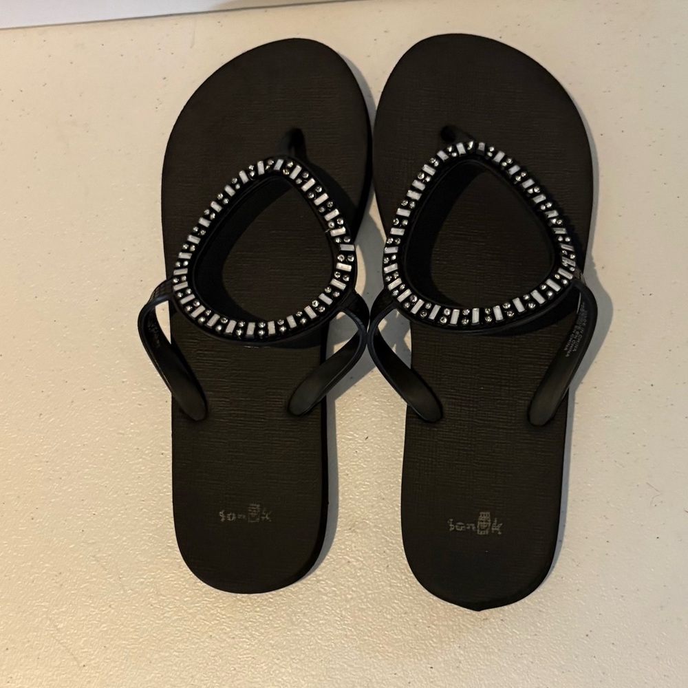 Sanuk Ibiza Women's Black Sandals with Sparkling Accents